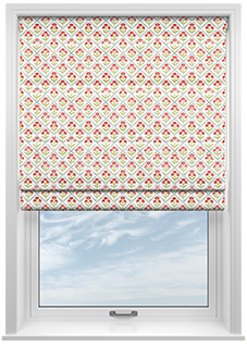 Chatsworth, Scarlet Red - Motorised Roman Blind